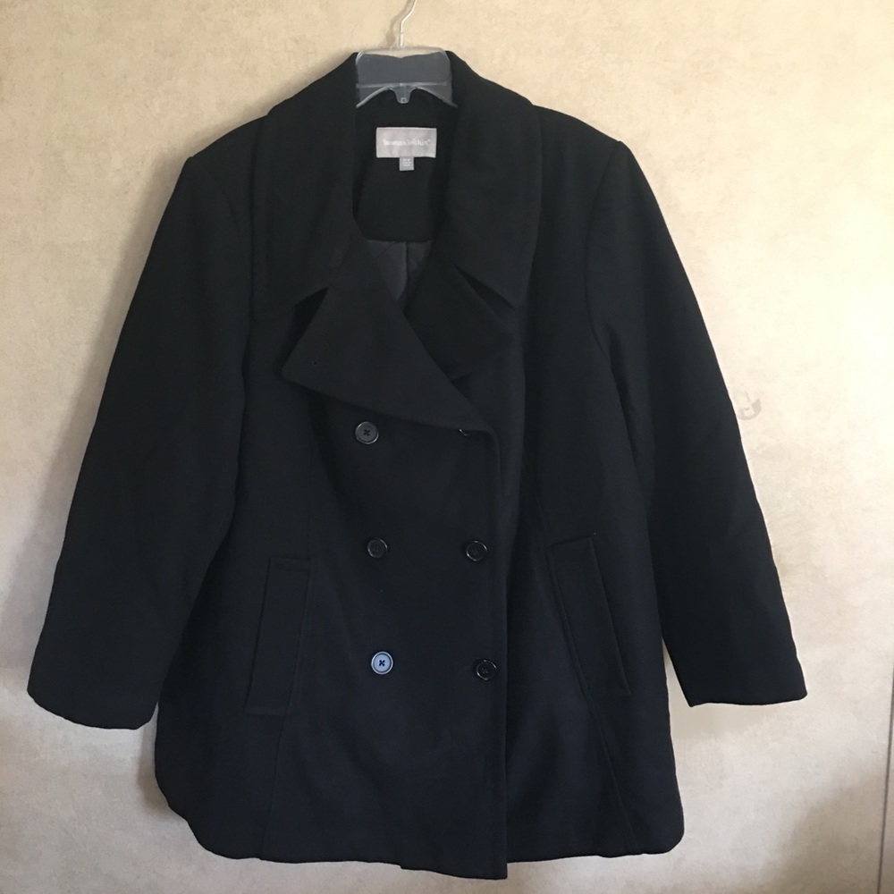💝NWOT Woman Within Black Peacoat